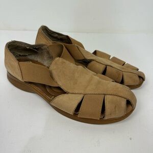 Earth Brown Leather Closed Toe Mary Jane Boho Neutral Sandals